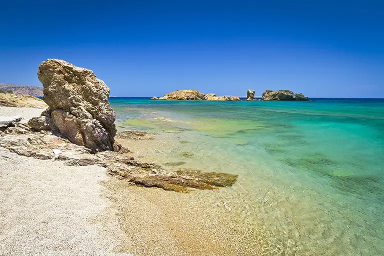 The crystal blue waters of Vai Beach