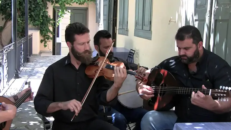In some provinces of Crete, the violin is played instead of the lyre