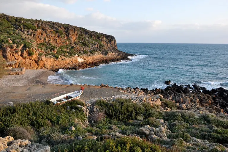 The peaceful Afrata beach, Chania