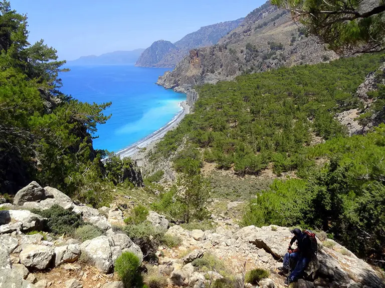 The amazing Domata Beach at the end of Klados gorge