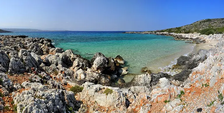 The isolated Macherida beach in Chania