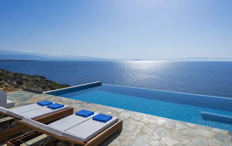 Seafront villa with infinity pool in Tersanas, sleeps 11, photo 1